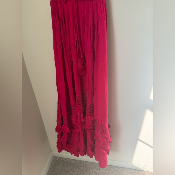 Free people pink ruffle open back tiered Maxi Dress - Picture 3 of 6